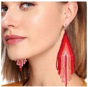 New Free People Beaded Ombré Earrings